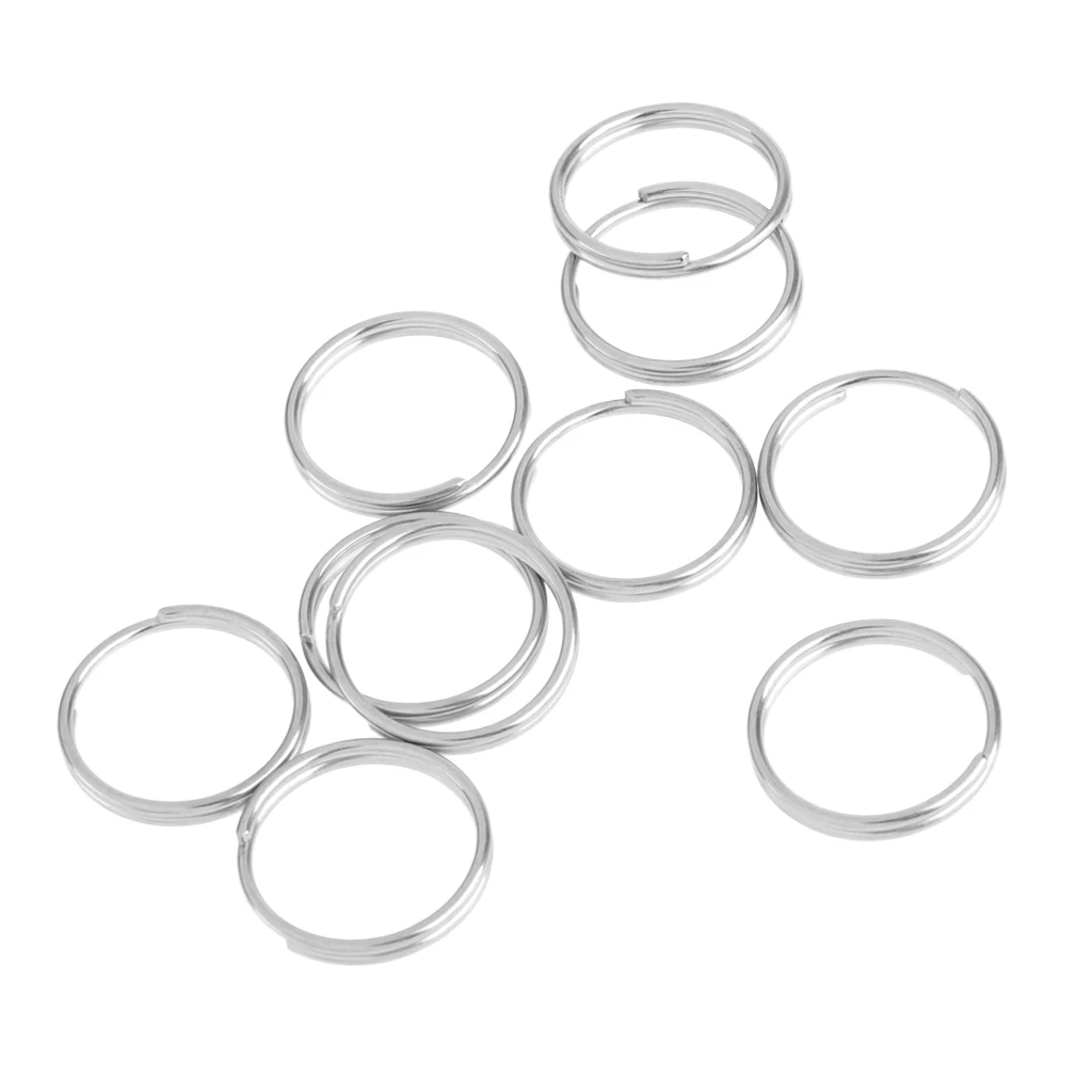 10Pcs Scuba Diving Ring Durable 316 Stainless Steel Hoop Split Key O Ring Chain Loop Keyrings Connectors