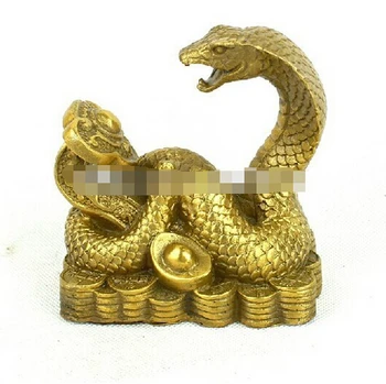 

B0602 320Copper ingots of copper ornaments wishful serpent snake gold ingot ornaments Lucky Hannaford enrichment statue