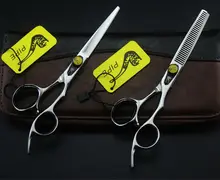 6.0 Inch JAPAN PIPE Professional Barber Scissors Set Hair Cutting Scissors Hair Thinning Scissor 9CR Free Shipping