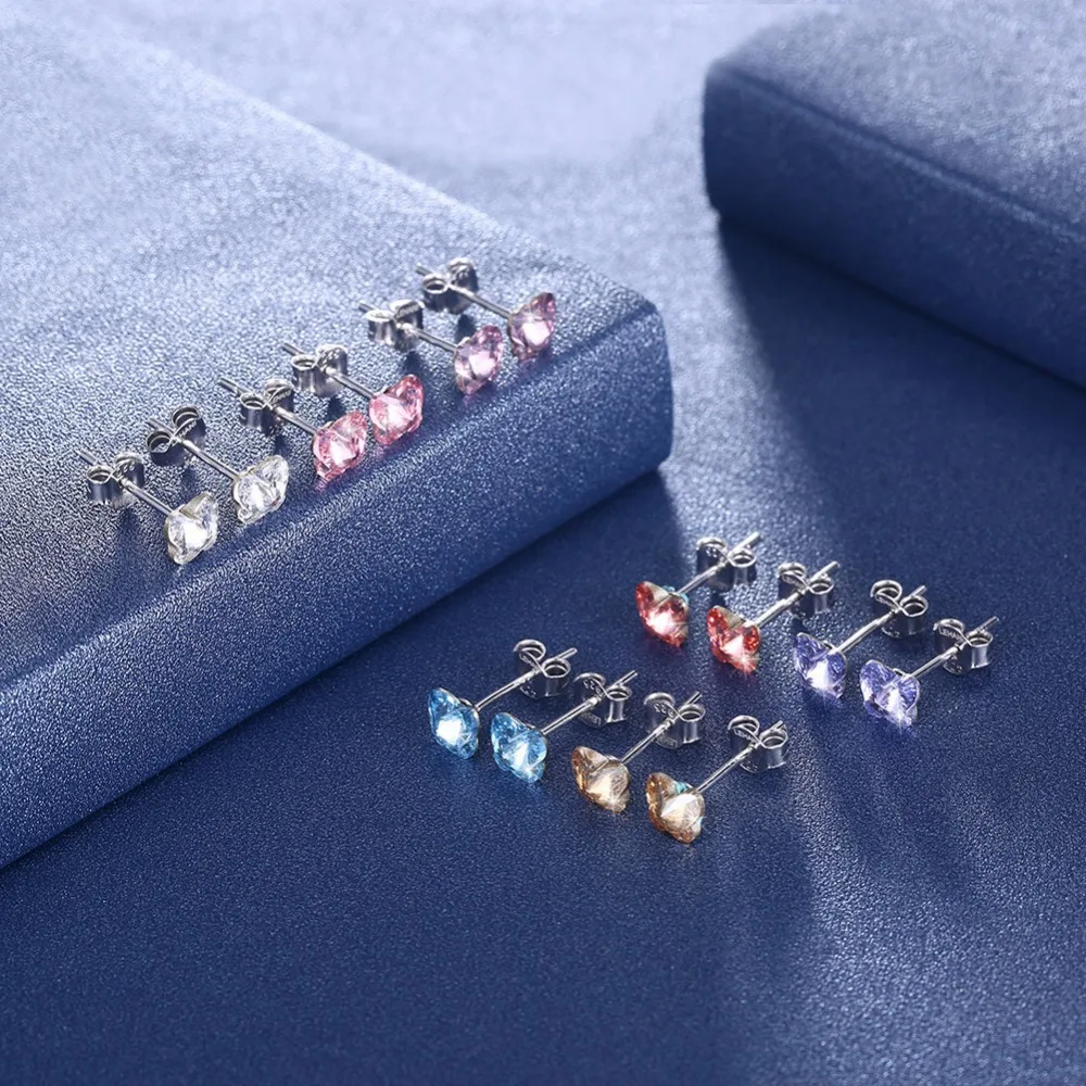 Изысканный, украшенные разноцветными кристаллами от Сваровски, серьги-гвоздики в форме бабочки, с австрийским горным хрусталем, Для женщин S925 стерлингового серебра шикарный ювелирных изделий