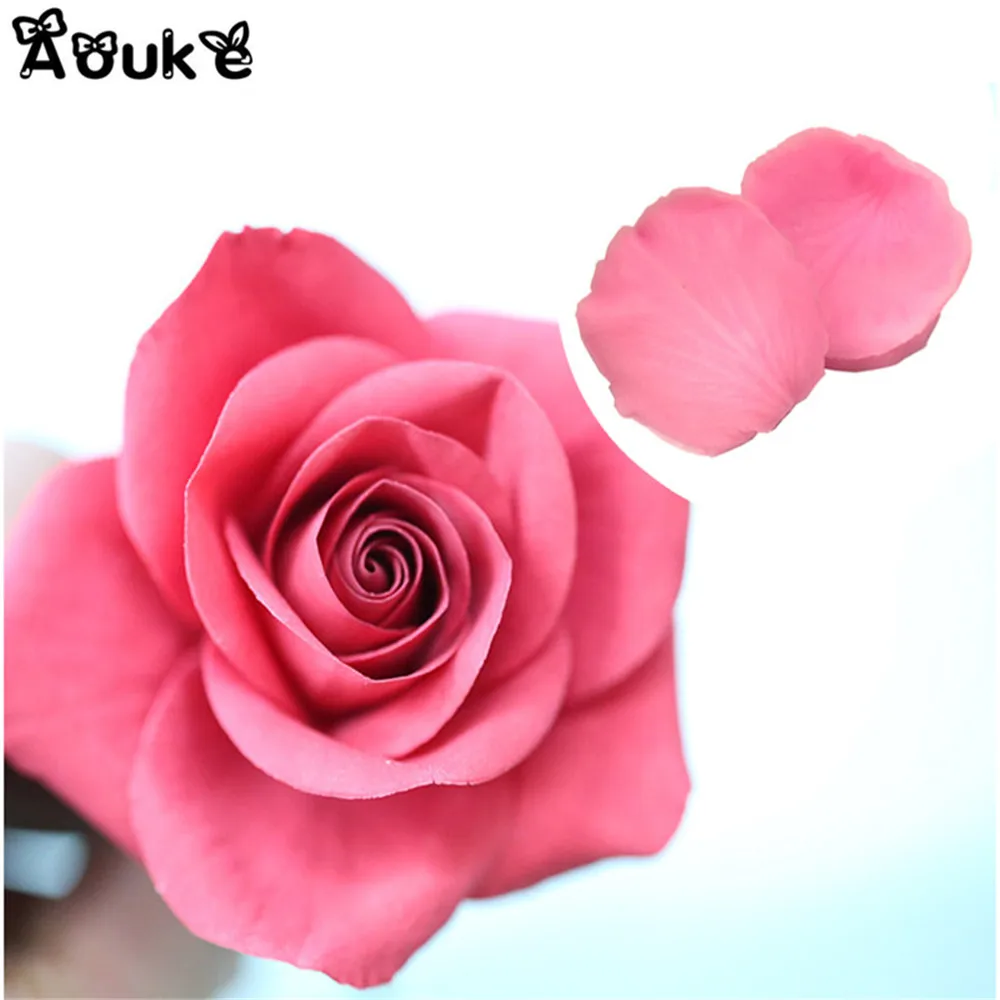 3D ROSE FLOWER Silicone Fondant Cake Mold Plant Leaf Chocolate Baking DIY Mould