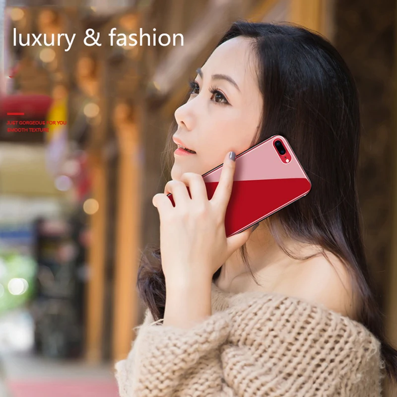Чехол из закаленного стекла PhoneX для iPhone X 6 7 8 plus роскошная гибридная задняя крышка