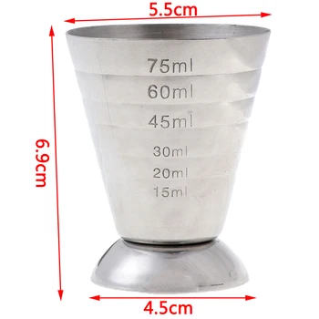 

1pc New 75ml Metal Measure Cup Drink Tool Shot Ounce Jigger Bar Mixed Cocktail Beaker