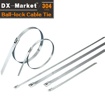 

8*250 , 100pcs , 304 Ball lock Stainless Steel Cable Tie , steel tie fasten hardware