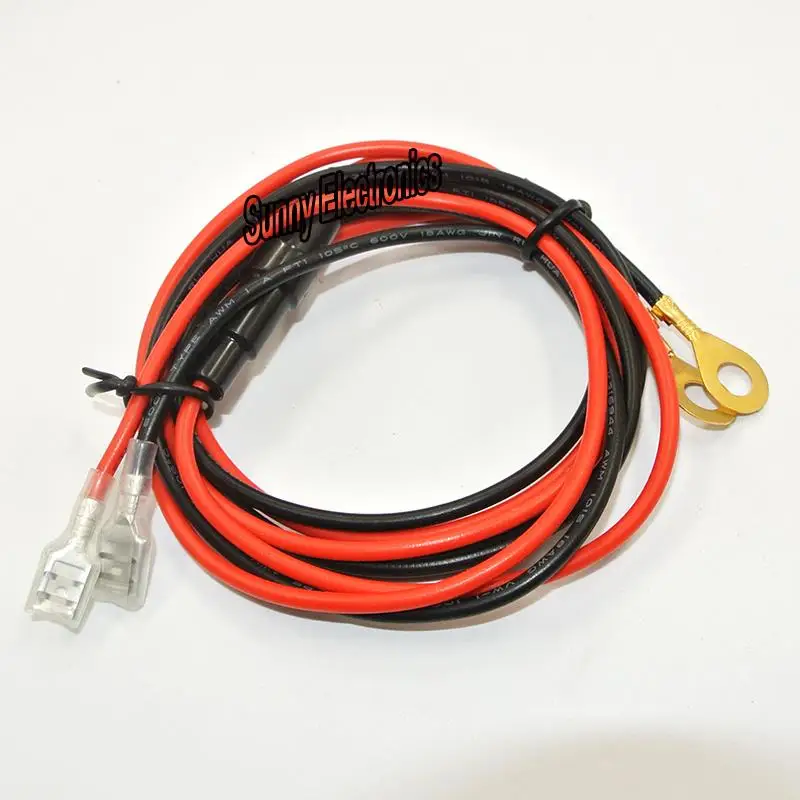 

New 2PCS 100cm Car Cigarette Socket Connecting Line Black+Red With Protective Tube Hot Sale