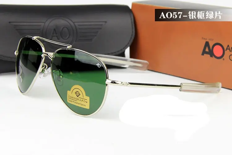 AO солнцезащитные очки авиаторы мужские wo мужские дизайнерские с оригинальной коробкой американские Оптические солнцезащитные очки для вождения oculos de sol masculino - Цвет линз: c5 sliver-green