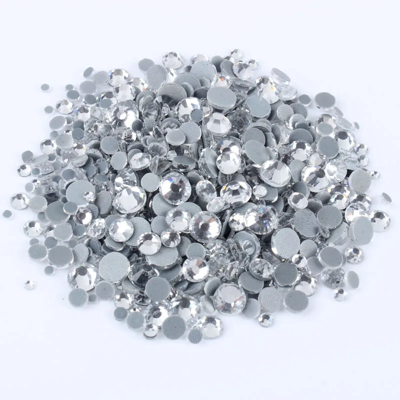 SS6-SS30 Glass Strass Crystal Hot Fix Rhinestones Iron On Stones Flatback Clear Hotfix Rhinestones For Wedding Dress 