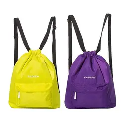 Большой ёмкость рюкзаки одноцветное цвет водостойкий для мужчин женщин шнурок рюкзак летние пляжные Ткань Оксфорд плеча Велоспорт