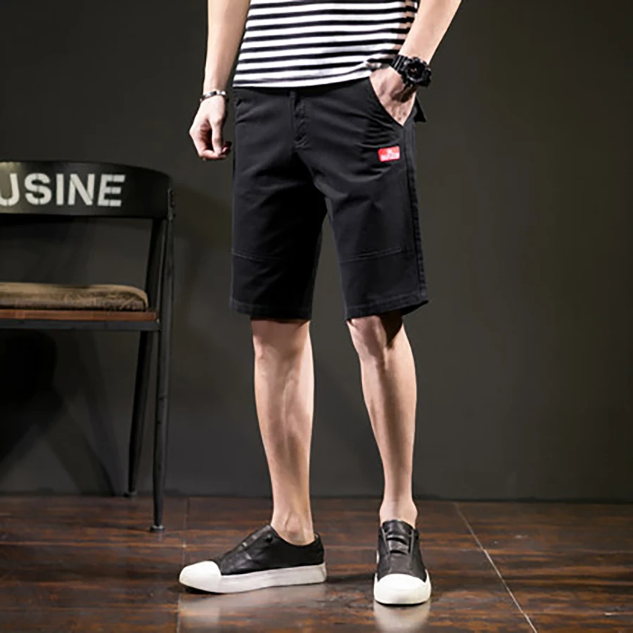 Men's Summer Casual Shorts Men Cotton Pockets Black Cargo Mens Shorts Japanese Streetwear Loose Bermuda Aeronautica Militare S23