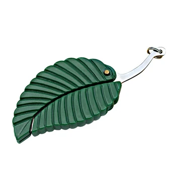 

1pcs Green Mini Fold Leaf Shape Pocket Knife Folding Keychain Knife Outdoor Camp Knife camping equipment