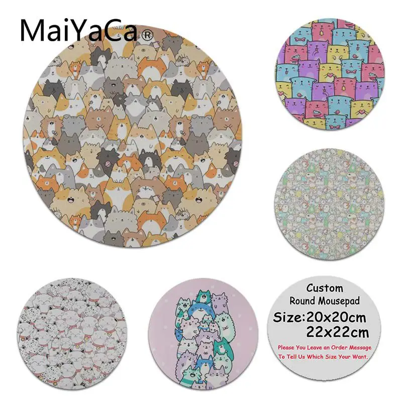 

MaiYaCa Top Quality Cats Kitties Customized laptop Gaming mouse pad Round Mouse Pad PC Computer Mat