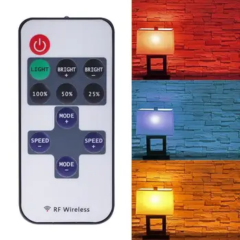 

11 Keys LED Strip Controller Mini Dimmer RF Wireless Remote Dimmer 5-24V Controller For LED Strip Single Color LED Controller
