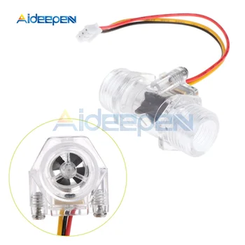 

DC 5-15V G1/2" DN15 Transparent Water Flow Sensor Switch Meter Hall Flow Sensor Indicator Counter Full Copper Water Flow Sensor