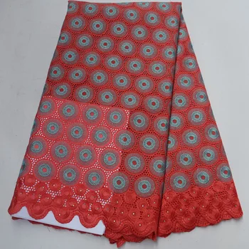 

Free shipping (5yards/pc) two colors embroidered African dry cotton lace Swiss voile lace fabric for party dress CLP237