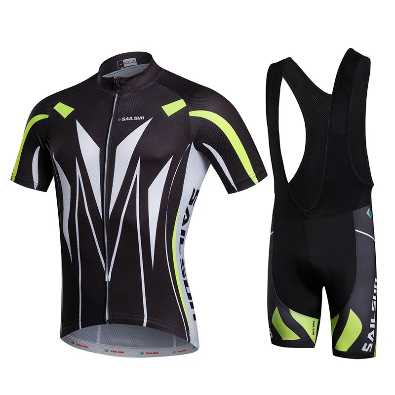 HOT SAIL SUN Black Men bike Jersey or Cycling Bib Shorts Pro MTB Clothing Summer Male team ropa Bicycle Top wear Breathable