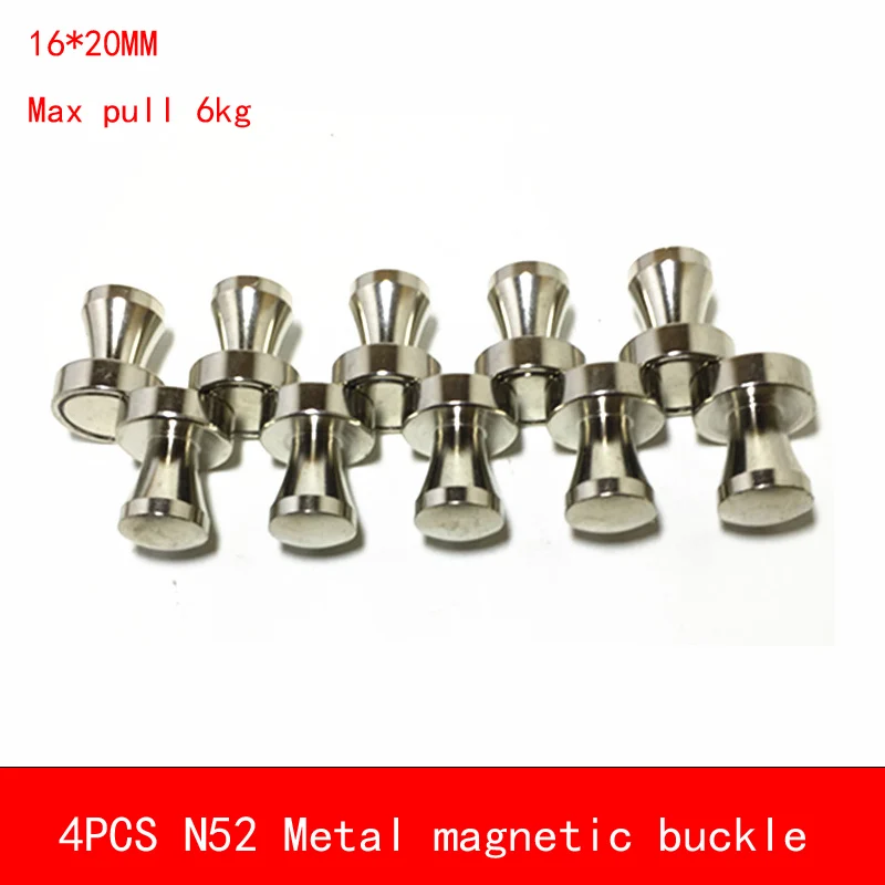 

4PCS 16*20mm max pull 6kg N52 Neodymium Strong Fridge Magnets Whiteboard Magnet Sticker Fridge Magnet Buckle