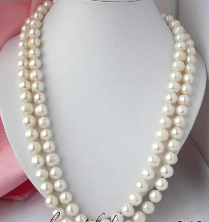 

Free shipping >>>>>z2453 NATURAL 50" 12mm round white freshwater pearl necklace Z2453
