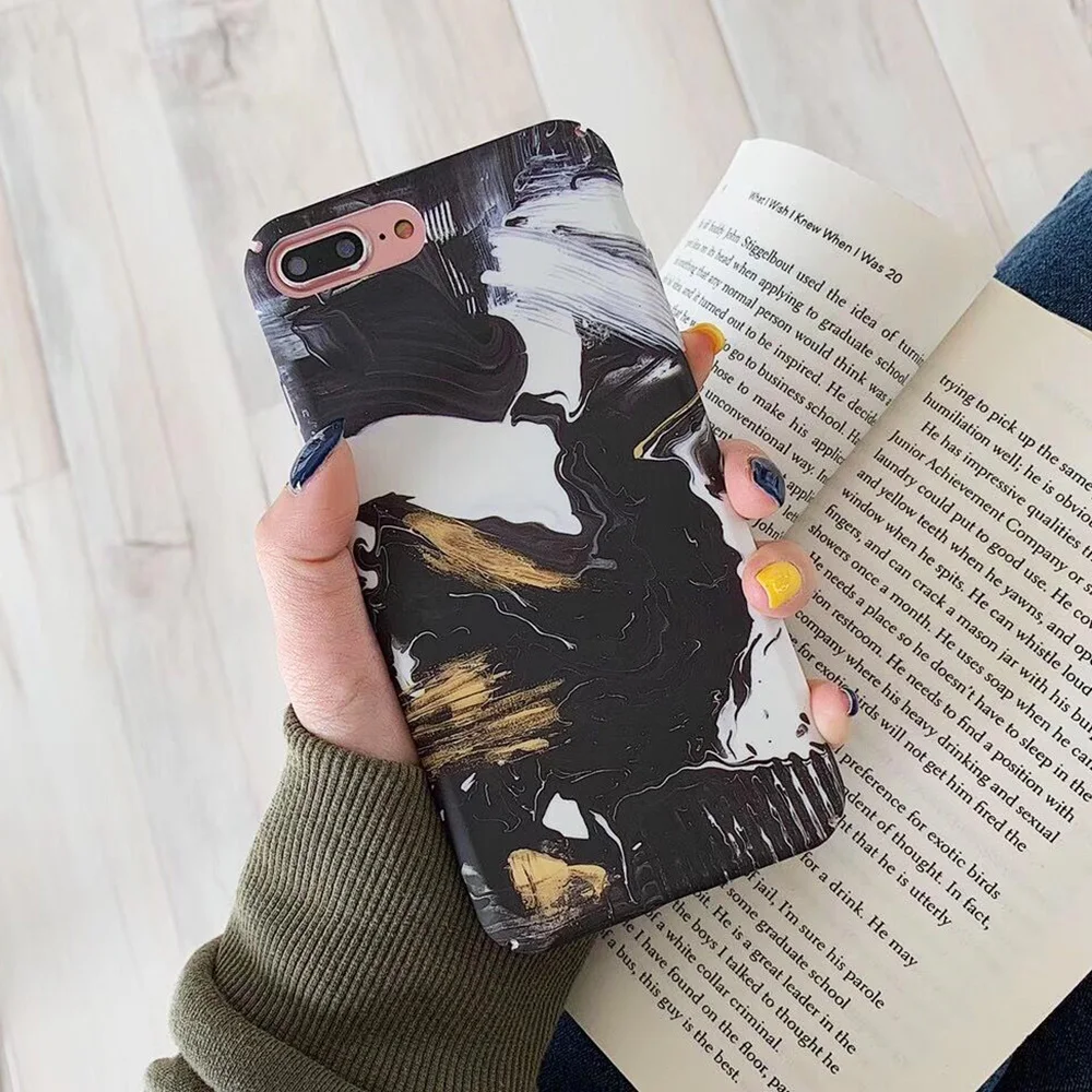 KIPX1093_10_JONSNOW Marble Pattern Phone Case for iPhone XS XR XS Max 7 8 Plus 6S 6 Plus Case Fashion All-inclusive PC Hard Back Cover Capa Fundas
