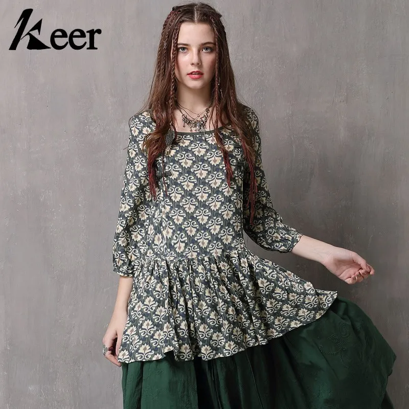 Keer Qiaowa Chinese Button Blouse Women Shirt 2018 Spring