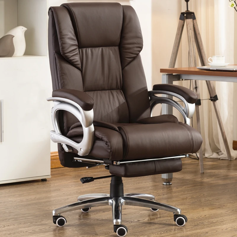  Office Chair Multifunction Office Computer Cowhide Chair Swivel Reclining Boss Chair Household Gami