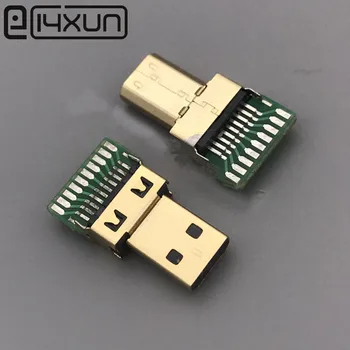 

EClyxun 1pcs/lot Mini Micro HDMI Male Connectors Gold-plated D Type Male Plug with PCB Micro HDMI Socket