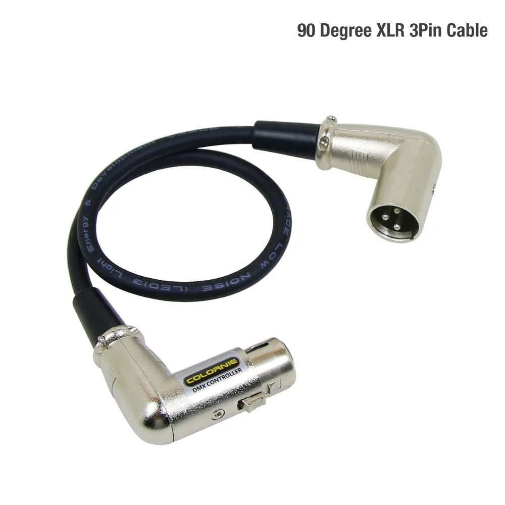 

5Pcs 90 Degree DMX Signal Cable XLR 3PIN Connector Male plug to Female Plug