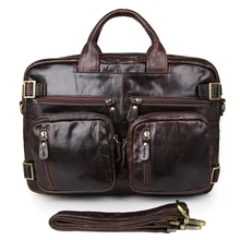 Винтаж натуральная кожа мужчины портфель бизнес Теплые кожаный портфель сумки через плечо мужская сумка для ноутбука сумка# vp-j7026