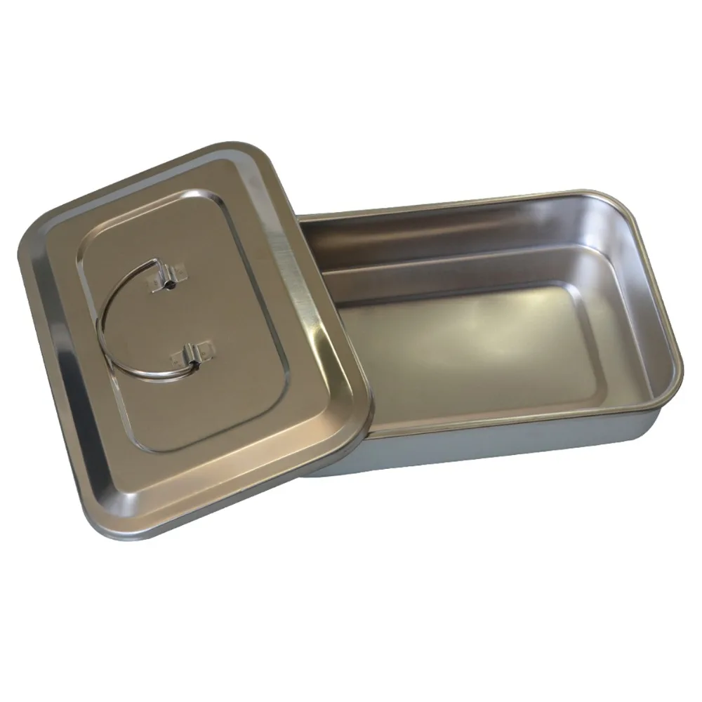 1pcs Medical Stainless Steel Ware Disinfection Box Resistant High Temperature & High Pressure Without Hole Sterilizing Vessel