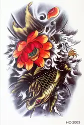 Средства ухода за кожей Книги по искусству Красота Макияж Прохладный Цветок японский Карп Водонепроницаемый Временные татуировки