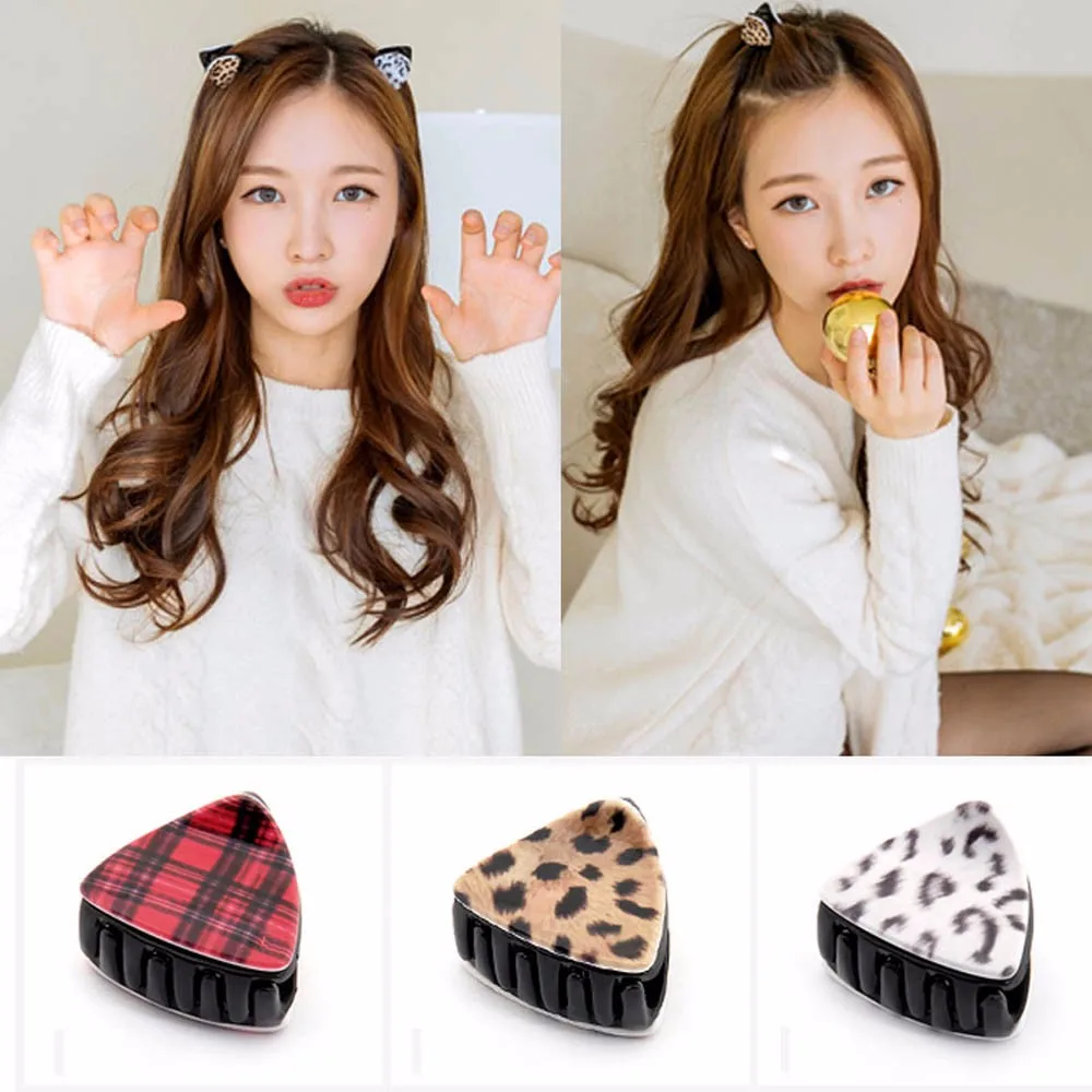 

NEW 1PCS Orecchiette Leopard Plaid Hair Catch Hairpin Cute Girls Hair Clips Hair Accessories beautiful accessories popular