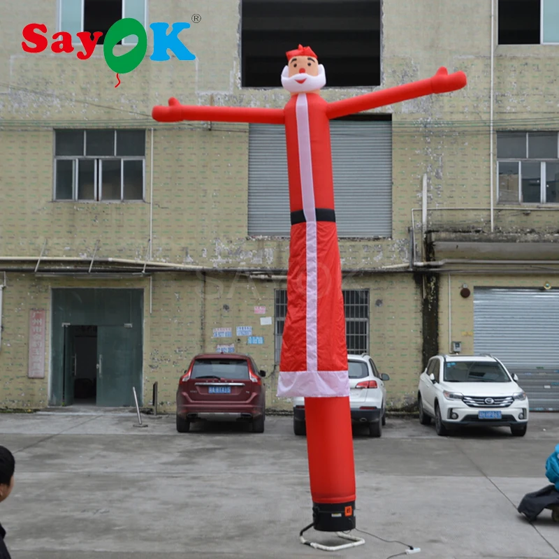Надувной Санта Клауса воздушные танцоры рождественские украшения 5 м(16.4ft) Высокое танцор неба с воздуходувки одна нога для продажи