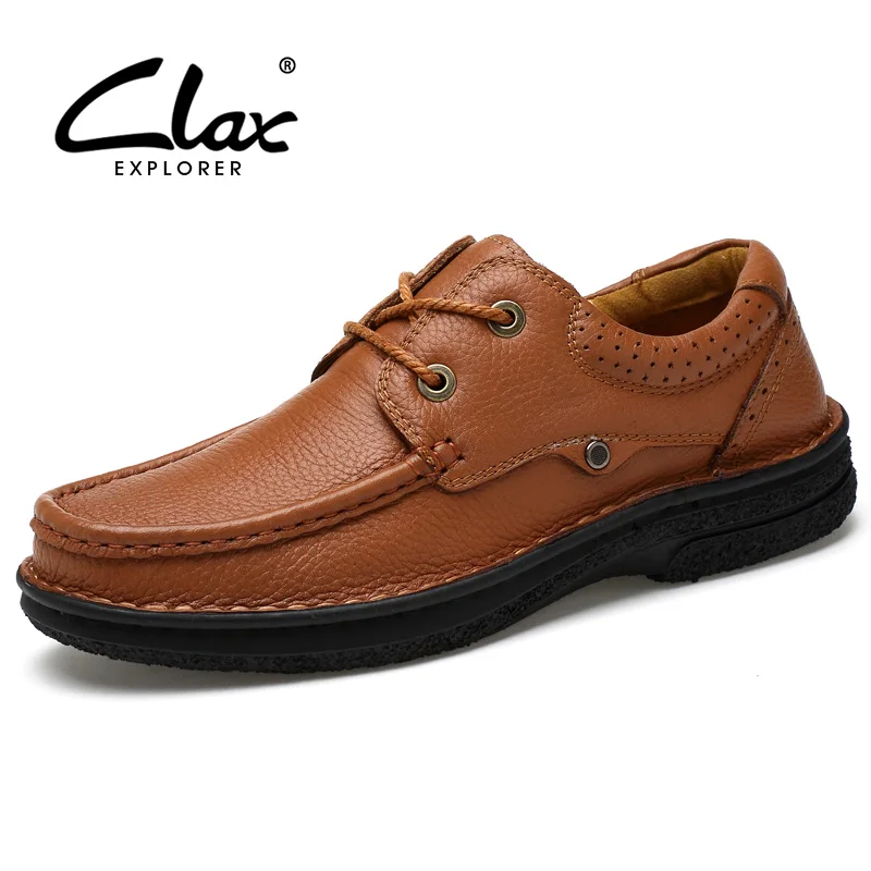 

CLAX Men Genuine Leather Shoe 2017 Autumn Dress Shoes Men's Leather Footwear Handmade Derby Shoes