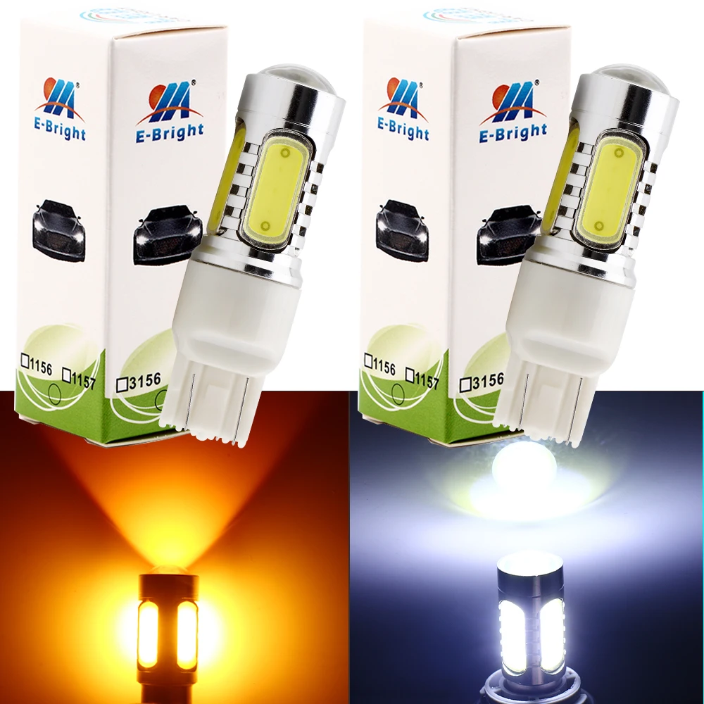 YM E Bright 2 шт. T20 7443 7444NA W21/5 Вт COB 7 5 12 в 24 В Светодиодные Автомобильные Лампы