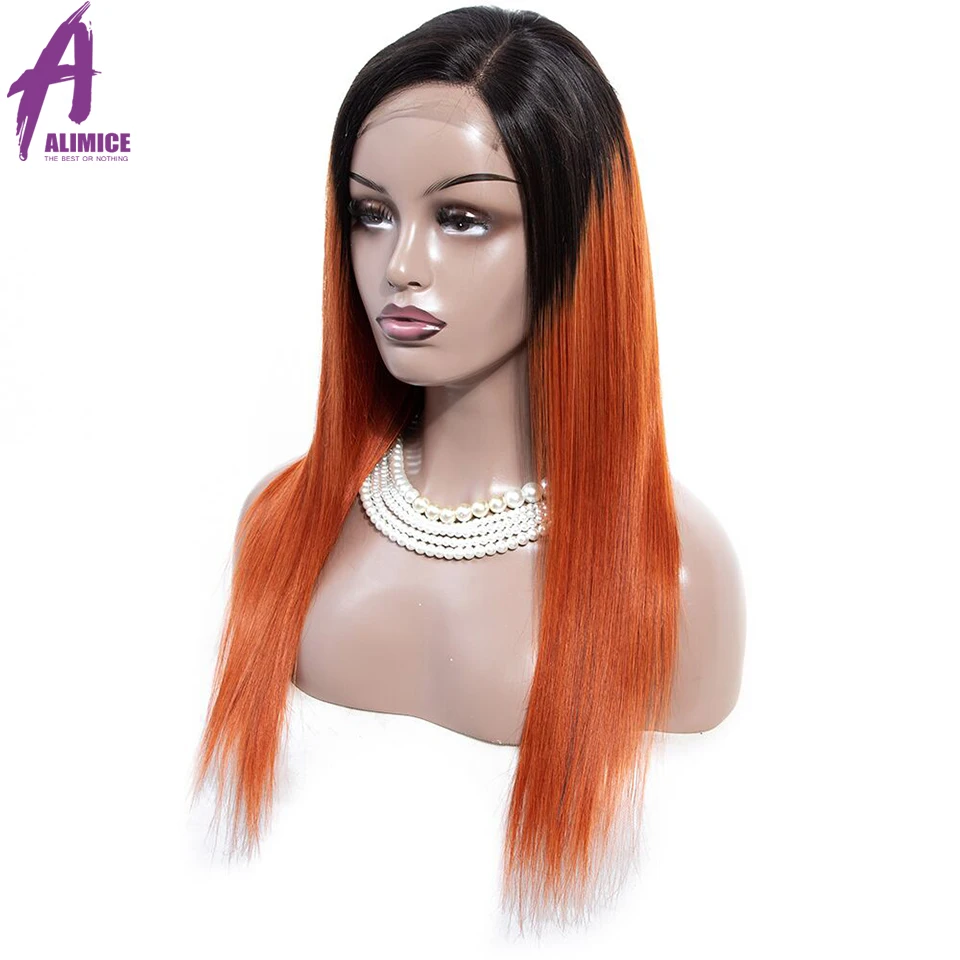 Alimice 180% Density Lace Front Human Hair Wigs Remy PinkGreenRedBlueOrange Brazilian Straight Lace Wigs With Pre Plucked (2)