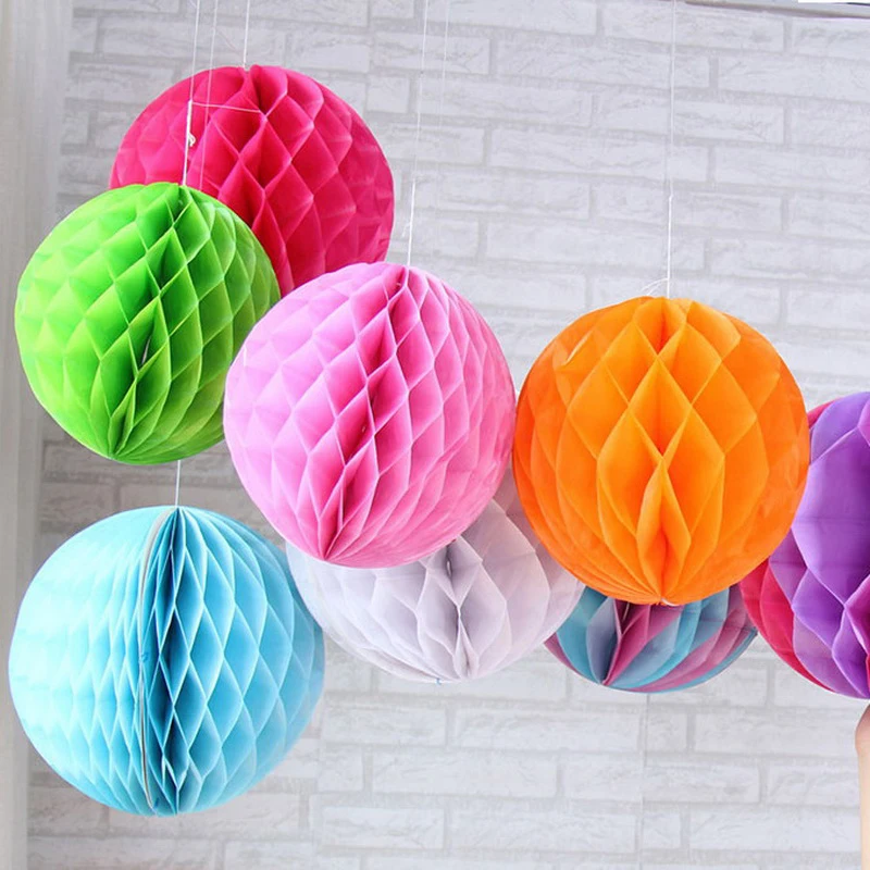 

4/6/8/10/12 Inch Round Chinese Lanterns Tissue Paper Honeycomb Balls For Wedding Decoraions Birthday Party Baby Shower Supplies