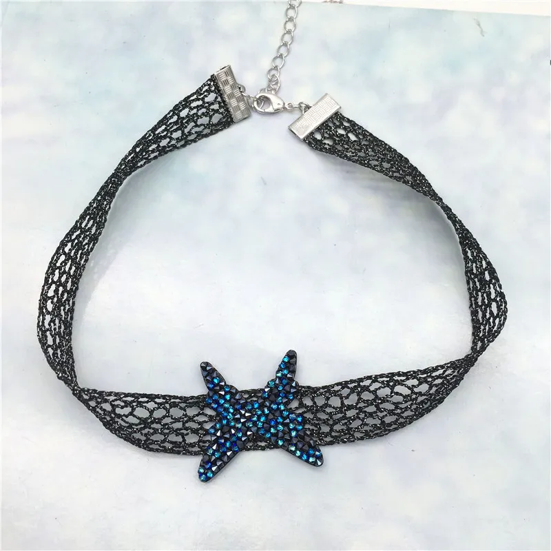 Ms Betti butterfly lace choker with crystal rocks from Swarovski03