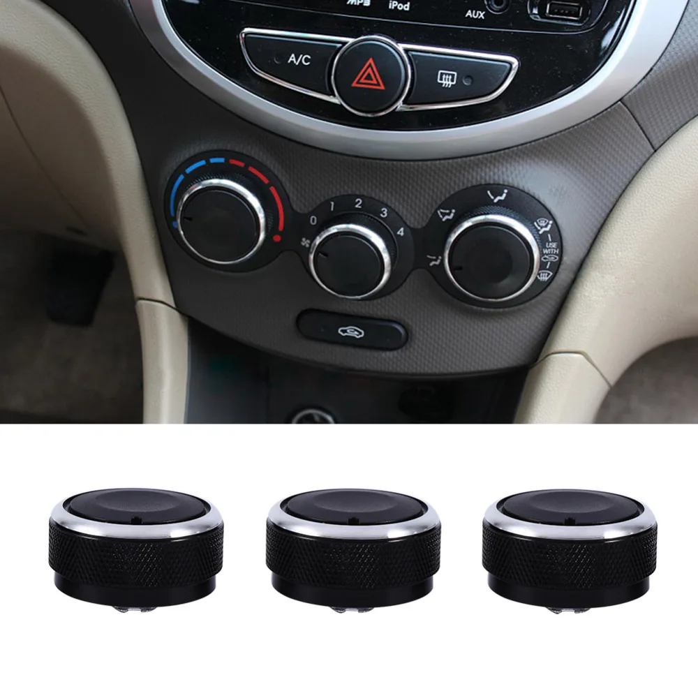 

3PCS/Set Heater Knobs A/C Switch Buttons Control Cover For Mazda 04-09 M3 Black Knob Accessories