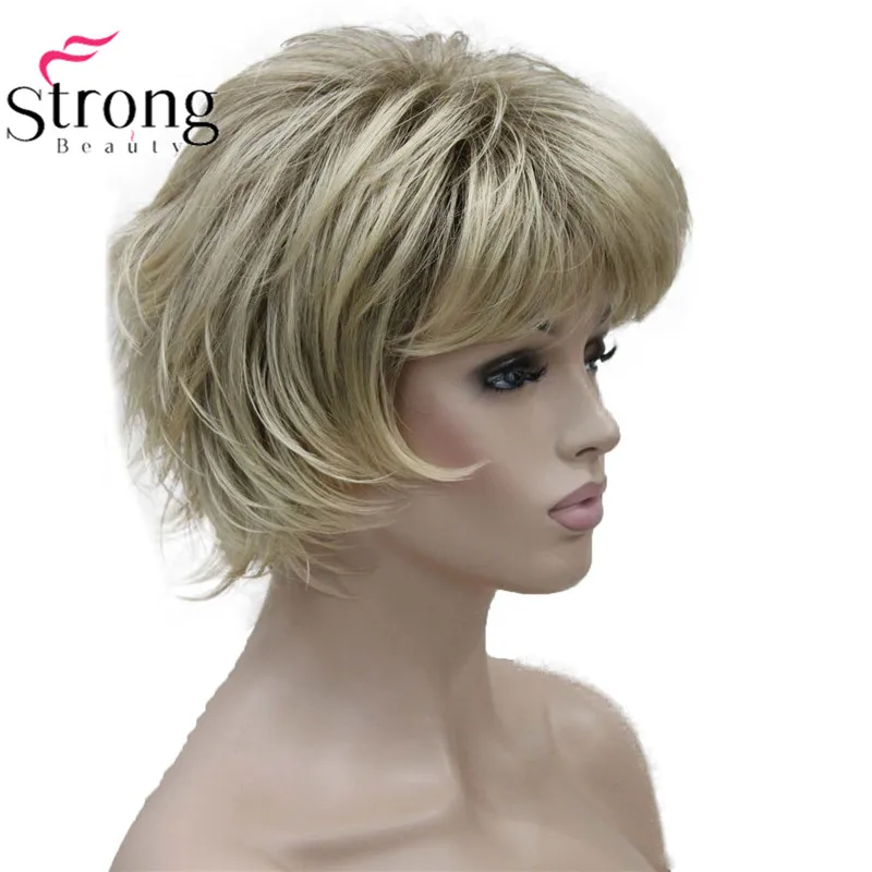 StrongBeauty блонд короткий флип-ап, мягкий и полный синтетический парик выбор цвета