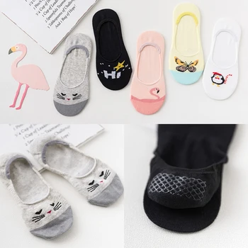 

Free Size Girls 5 Colors Animal Graceful Cotton Skid Resistance Shallow Mouth Boat Socks Cartoon Cute Painting Beautiful 1Pair