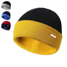 Осень зима женская вязаная шапка Уличная Повседневная шапка хит цвет теплая шапочка Новинка