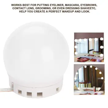 

Vanity LED Makeup Mirror Lights Dimmable Bulb Concealable Wiring Light String Warm Cold Tones