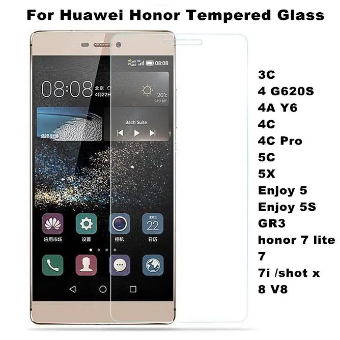 

Tempered Glass Film For Huawei Honor 9 LITE 3C 4C Pro 5C 5X GR3 7A Y5 Y6 PRIME Y9 2018 Shot X Screen Protector+Clean Tools