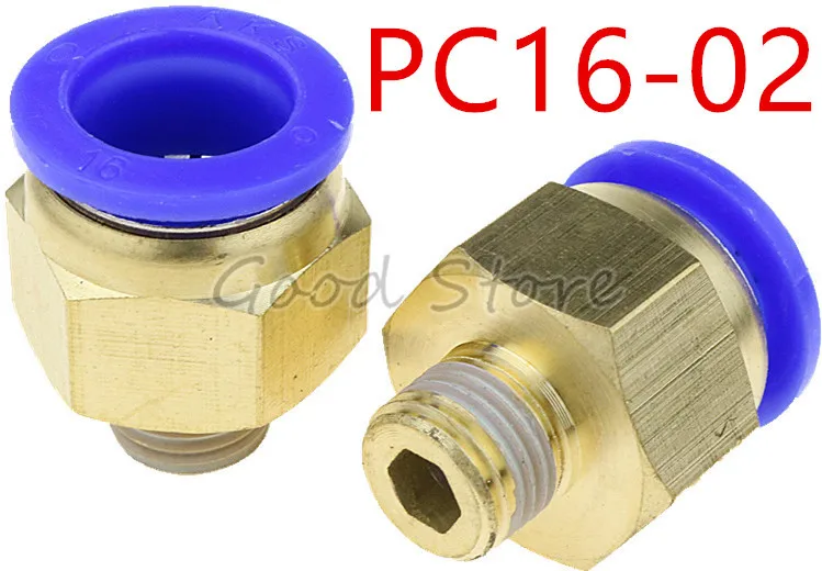

2PCS PC16-02 Pneumatic Male Straight Fitting Push in Quick Connector