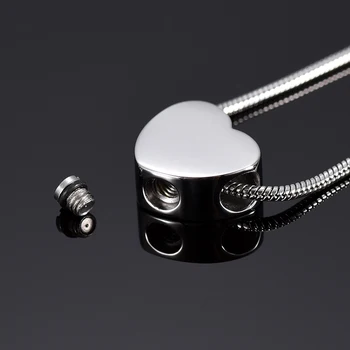 

IJD9942 Engravable Blank Little Heart Cremation Urn Charm Neckalce High Polished Stainless Steel memorial jewelry for ash
