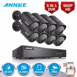 ANNKE 8CH 960 P 5in1 видеорегистратор 8 шт. 1.3MP 960 P видеонаблюдения камер HD Открытый ИК Ночное видение наблюдения Системы комплект