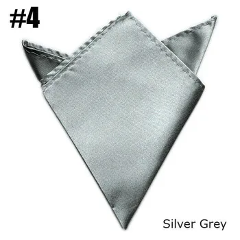 

2017 Pocket Square silver gray towel Wedding Satin 24 colors for choose