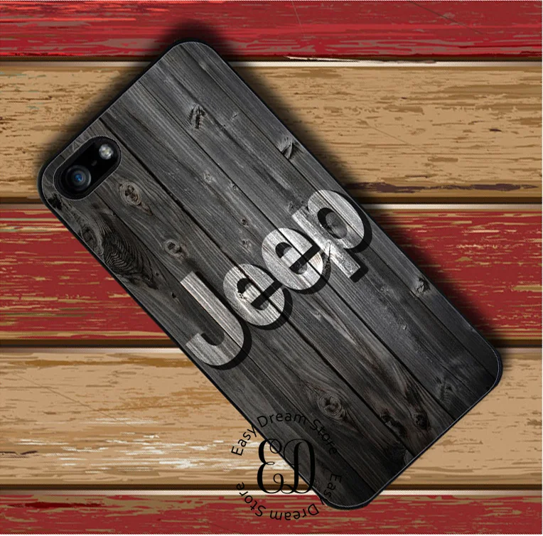 design jeeps logo on Wood case for iphone X 4 5 5s SE 5c 6 6s 7 8 Plus