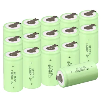 

Anmas power !14 PCS a set Sub C SC battery 1.2V 1300mAh Ni-Cd NiCd Rechargeable Battery 4.25CM*2.2CM -Green Color