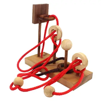 

Wooden 3D Puzzle Logic Intellect IQ Brain Game Riddle Brain Teaser Educational Toys Birthday Gift for Children Adults
