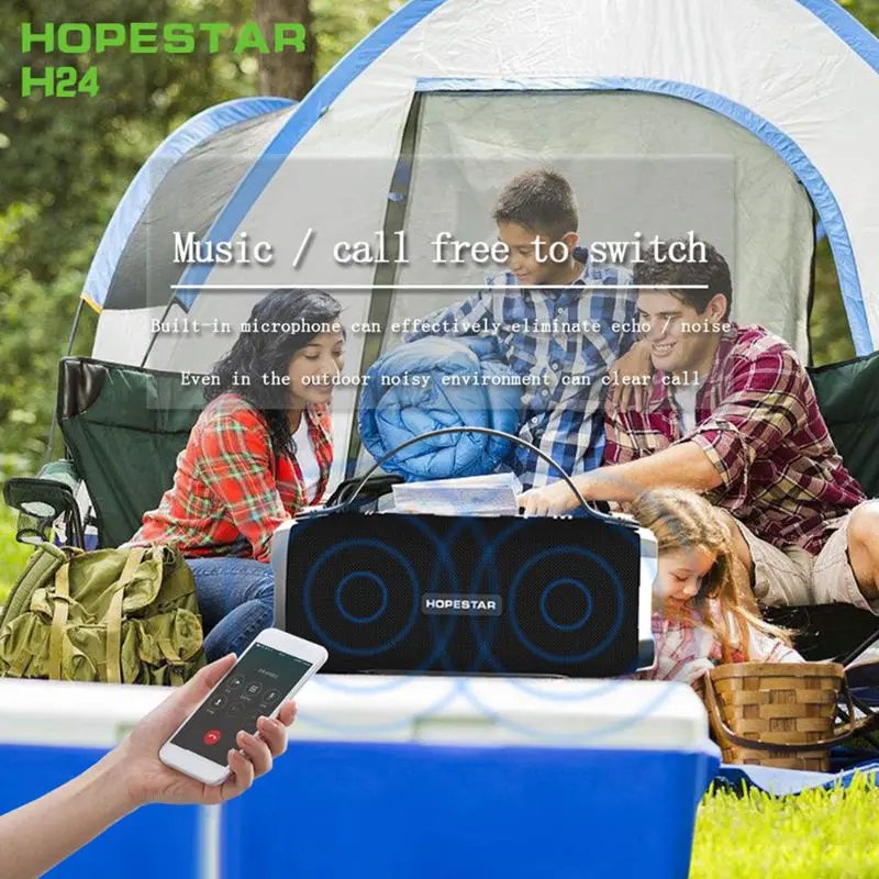 Hopestar H24 Портативный беспроводной Bluetooth динамик 10 Вт на открытом воздухе водонепроницаемый полный спектр стерео громкий динамик Альпинизм динамик s